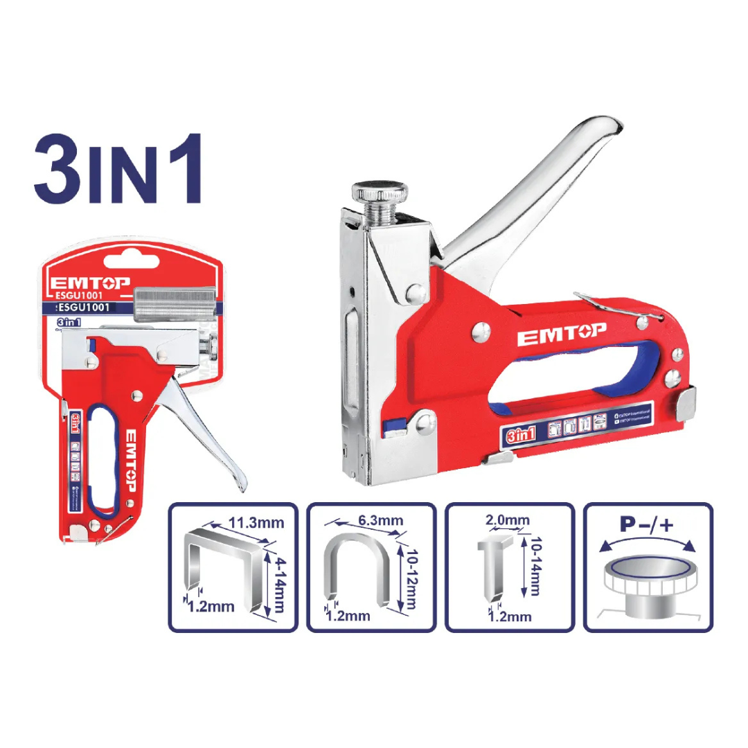 Grapadora Manual 3 en 1 Para Madera Emtop