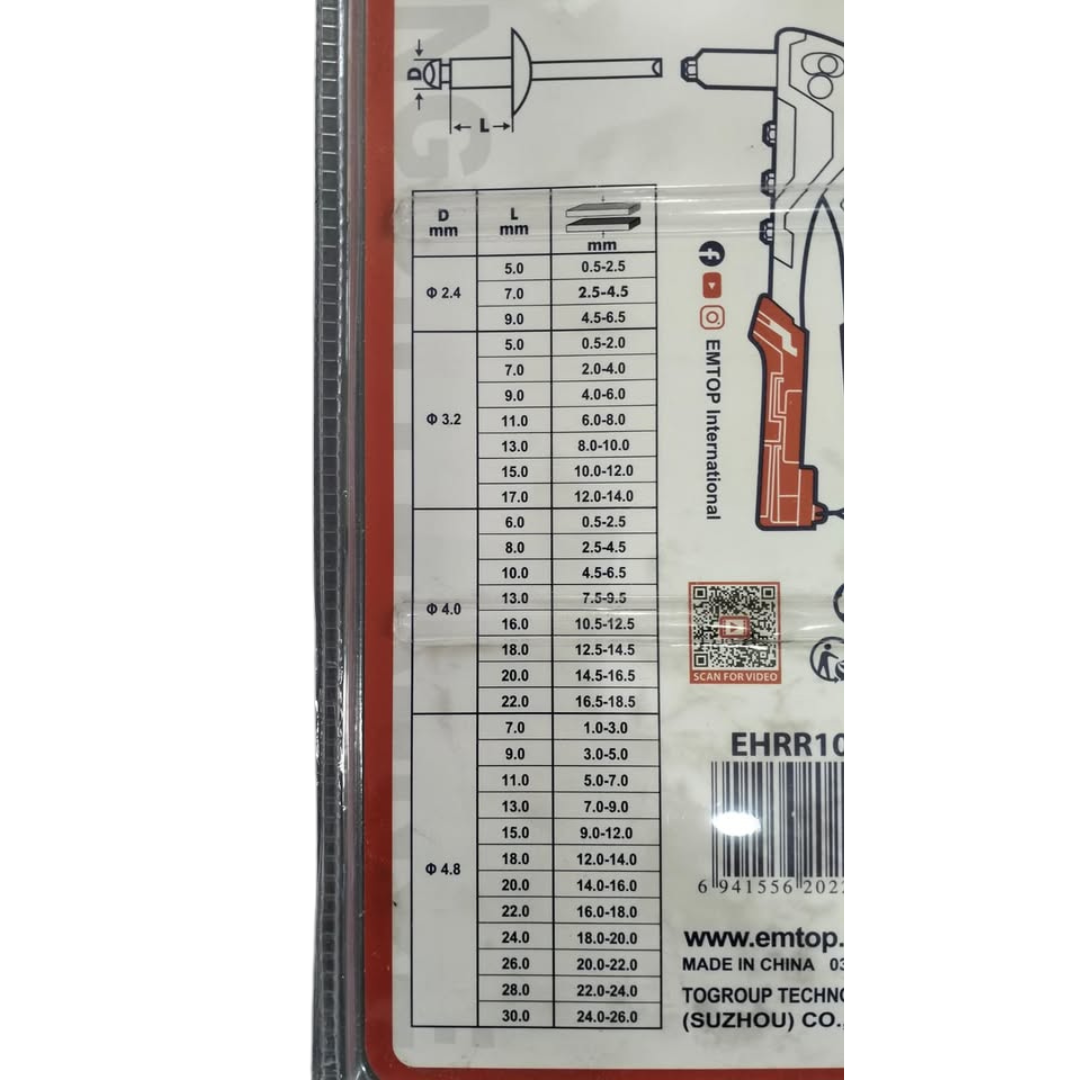 Remachadora Manual Profesional Emtop