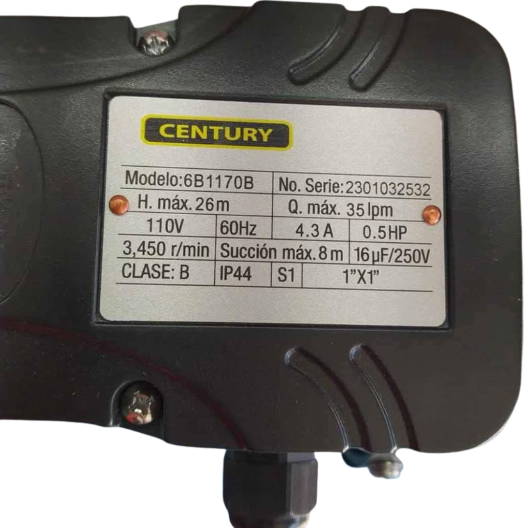 Bomba De Agua Periférica 1/2 HP 110V Century