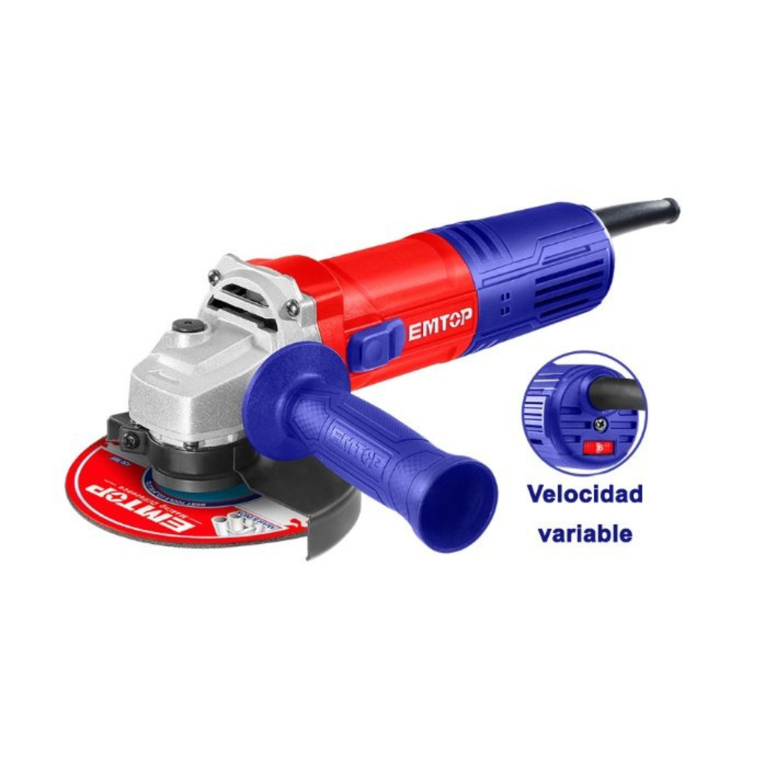 Amoladora Angular 900W Con Velocidad Variable Emtop