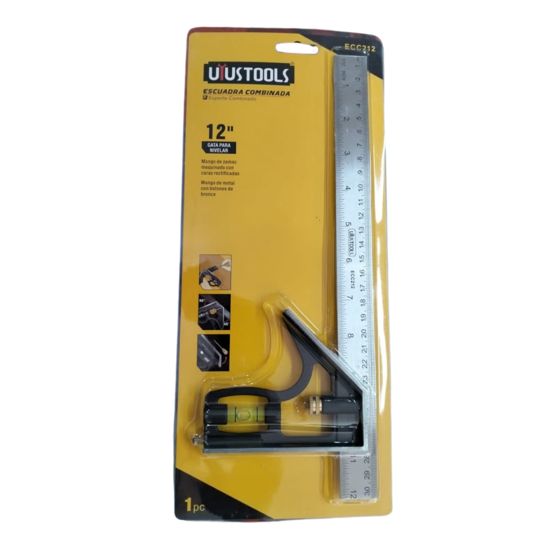 Escuadra de Combinación Metálica 12" con Nivel Uyustools