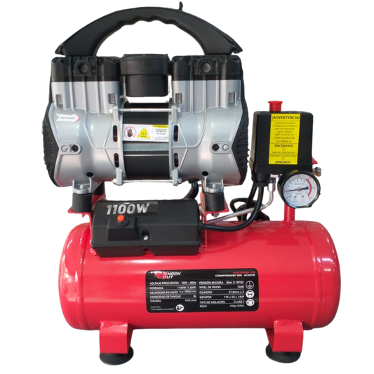 Compresor Portatil 1.5HP 9LTS Silencioso Knock Out