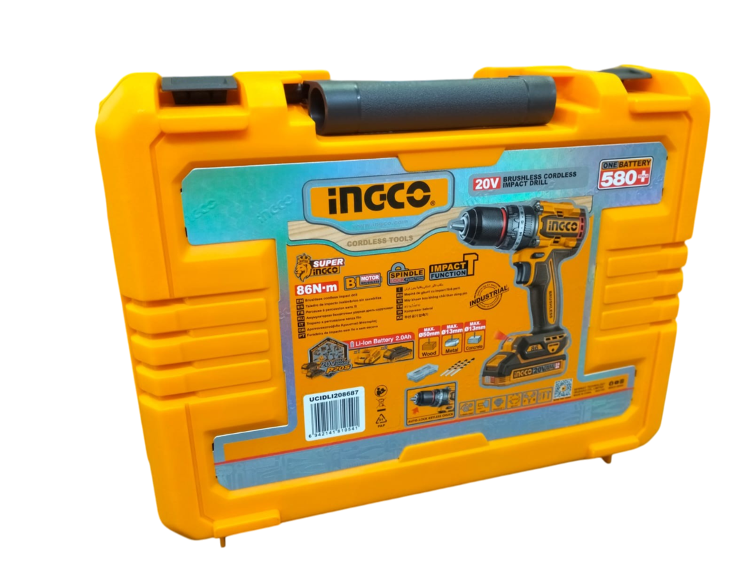 Taladro De Impacto 1/2" BL 20V 86Nm - 2 Bat 2.0Ah Ingco