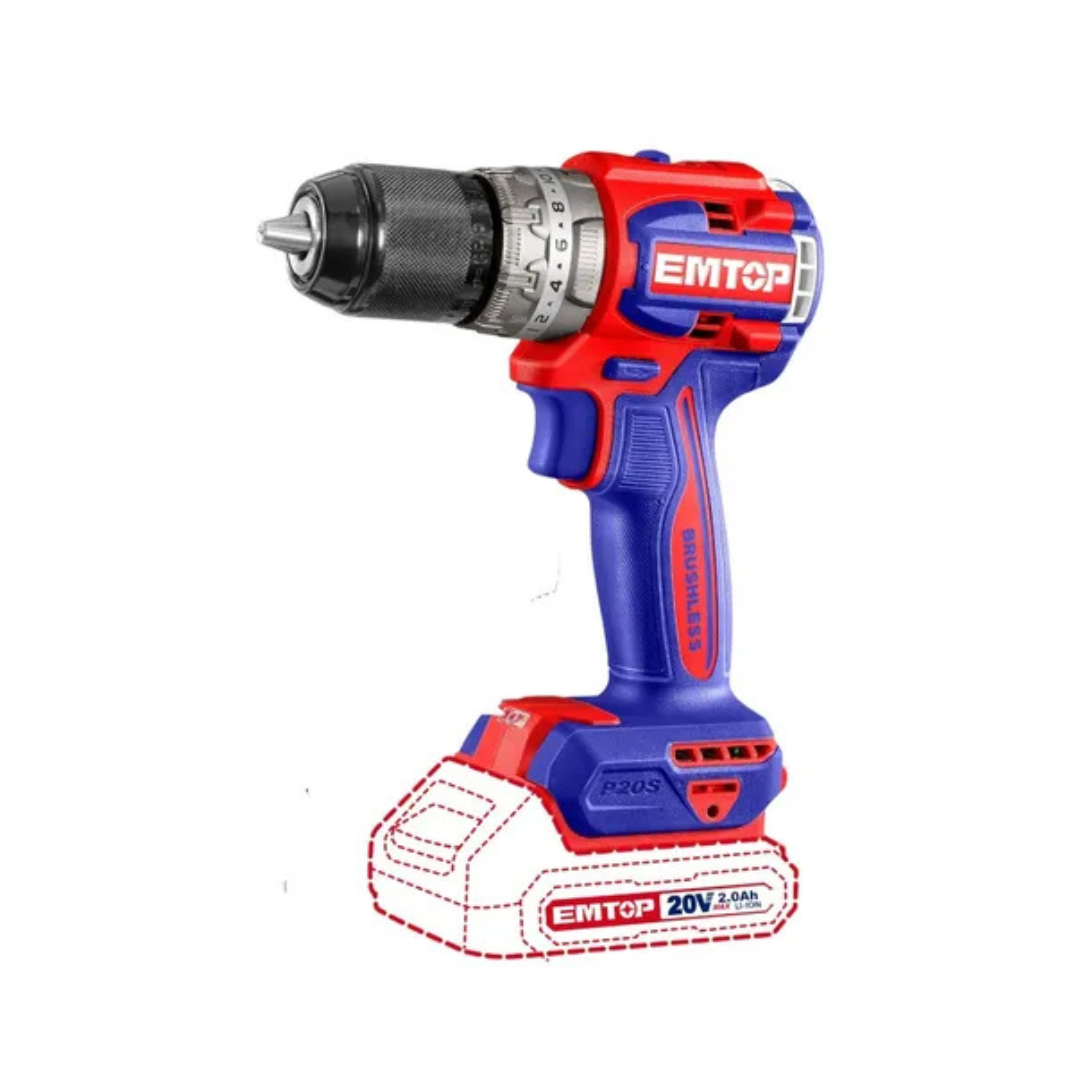 Taladro Inalambrico Percutor 20V 66Nm Emtop