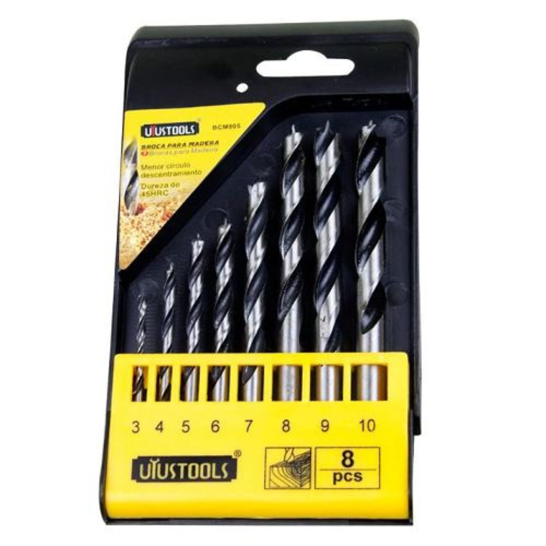 Juego De 8 Brocas Para Madera 3-10mm Uyustools