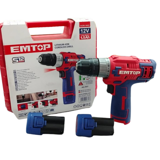 Taladro Atornillador Inalámbrico 12V 3/8 Emtop