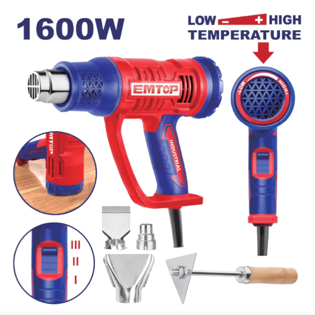 Pistola De Calor Temperatura Ajustable 1600W Emtop