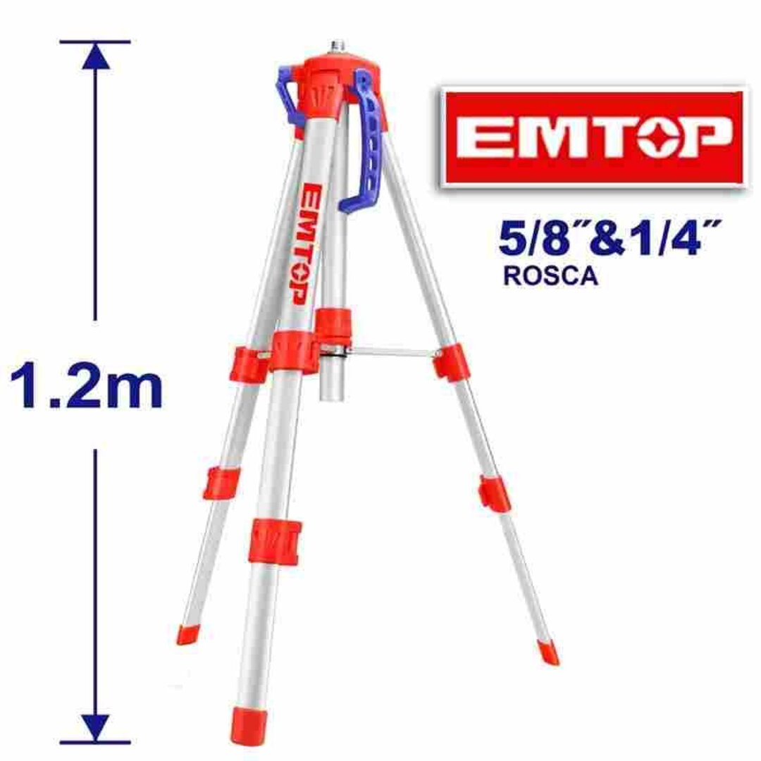 Tripode Para Nivel Laser Rosca 5/8 Y 1/4 1.2 Emtop
