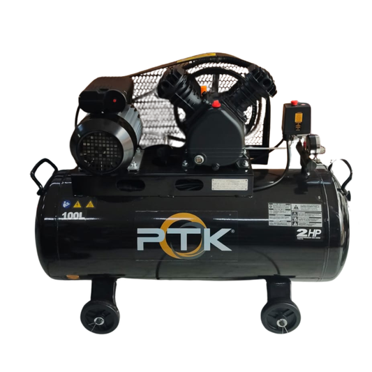 Compresor De Banda 2Hp Tanque De 100Lts 110v Ptk