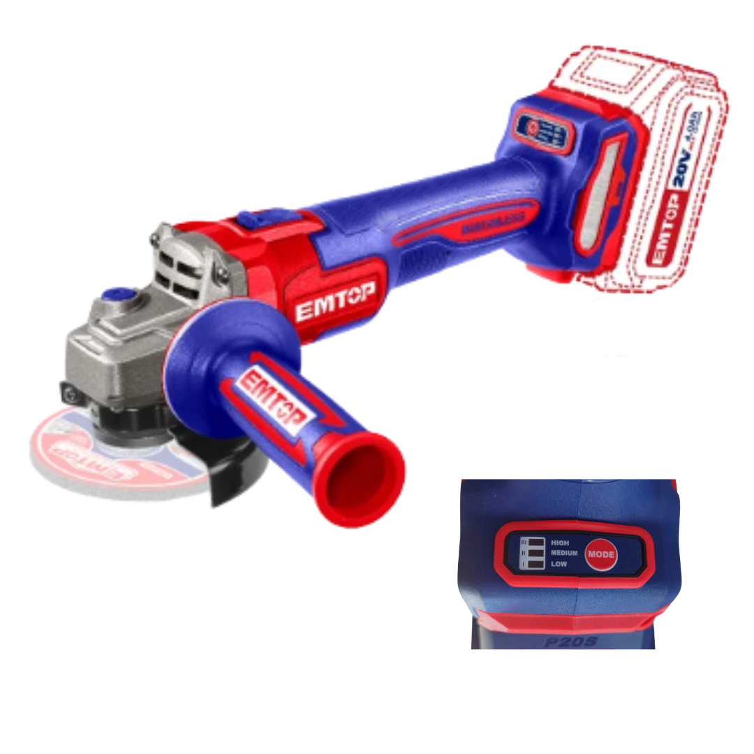 Amoladora Inal. 4"-1/2 900W 1 Bat. Y Carg. Emtop