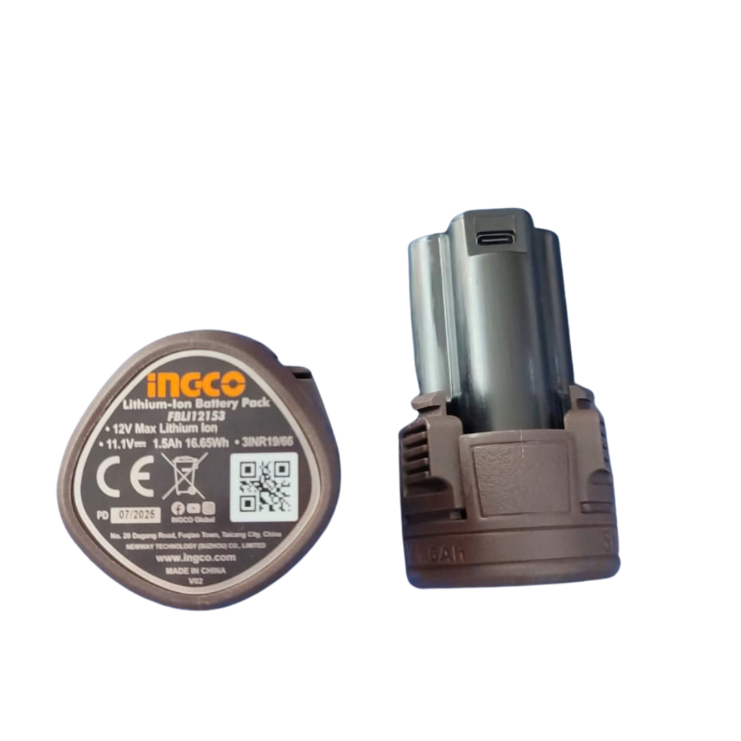 Taladro De Impacto Mandril 3/8" 20Nm Bateria 12v - 1.5Ah iNGCO