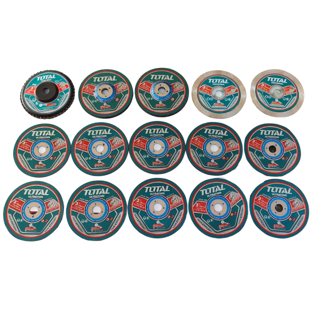 Juego de Discos Para Mini Amoladora 3 Pulgadas Total.