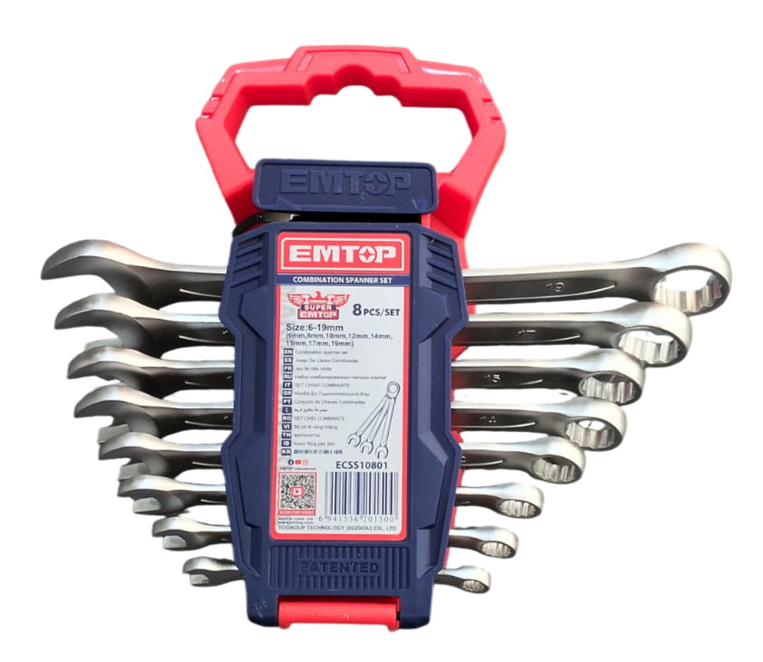 Llave Combinada 8 Piezas Boca Corona 6mm-19mm Emtop