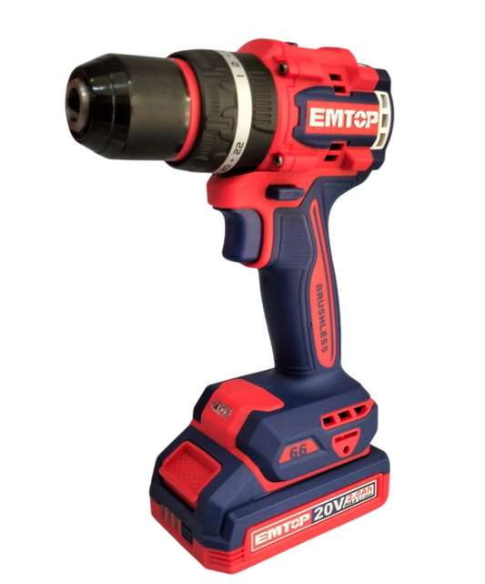 Taladro Percutor Inalambrico 20V Emtop 66Nm