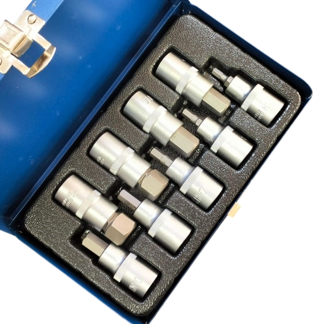 Juego De Dados 9 Pcs Hexagonales Machos 1/2 Bp