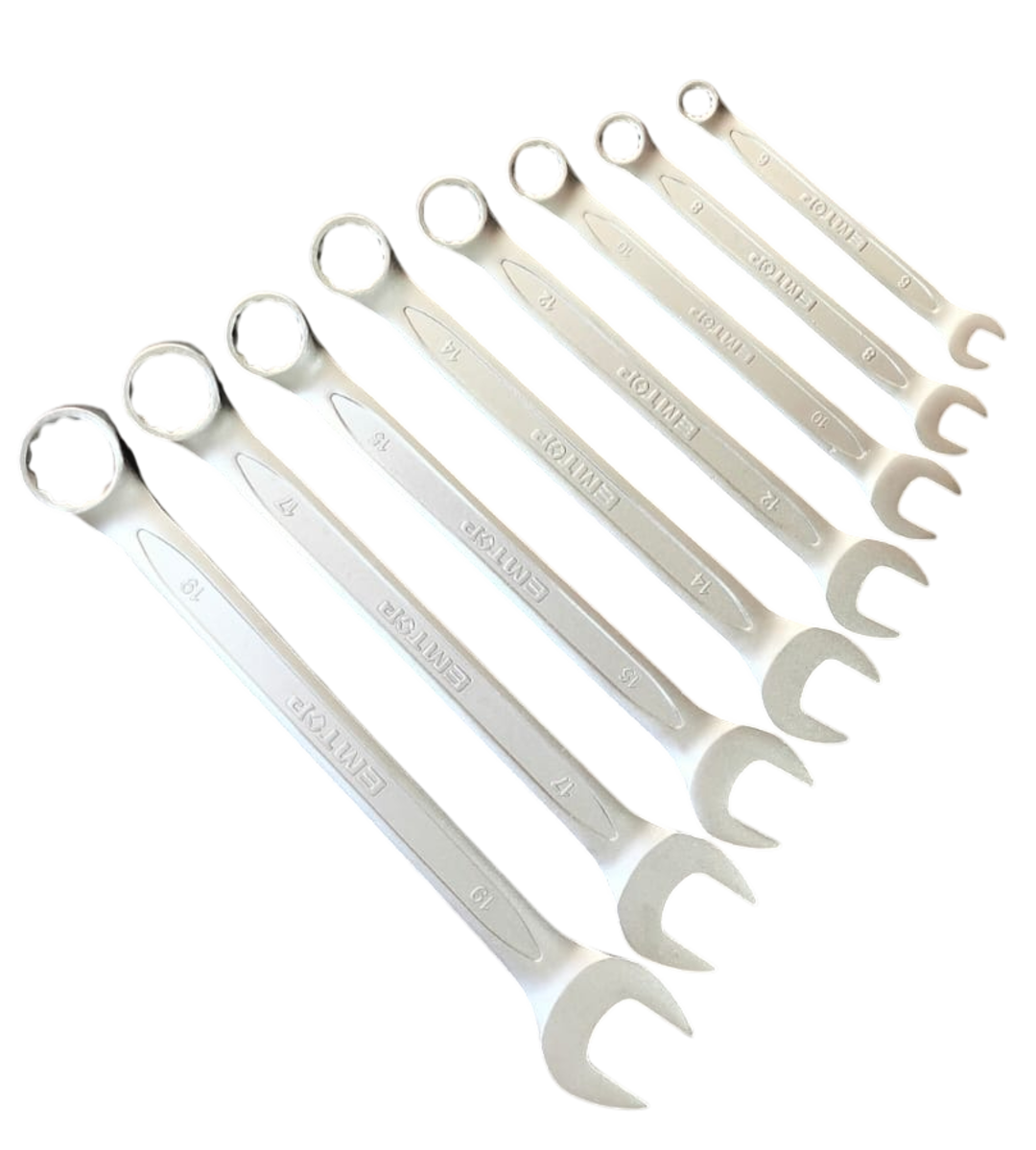Llave Combinada 8 Piezas Boca Corona 6mm-19mm Emtop