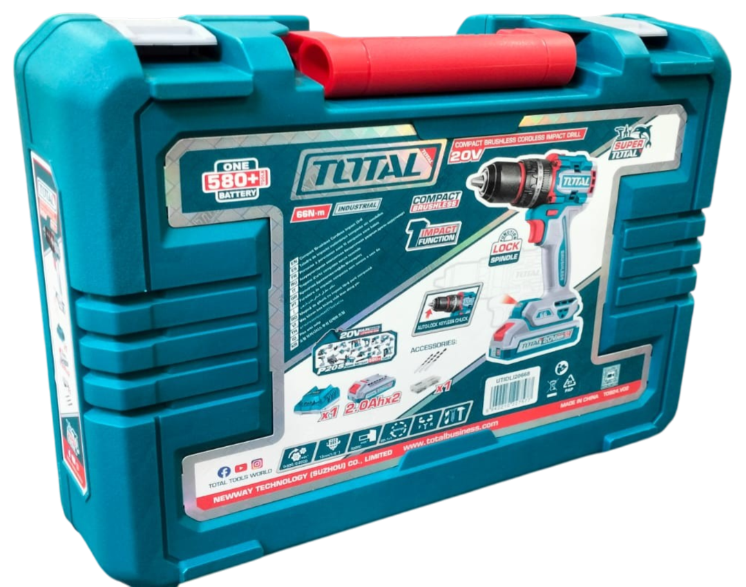 Taladro Inal. Percutor 20V 66Nm 2 Bat. 2.0Ah Total