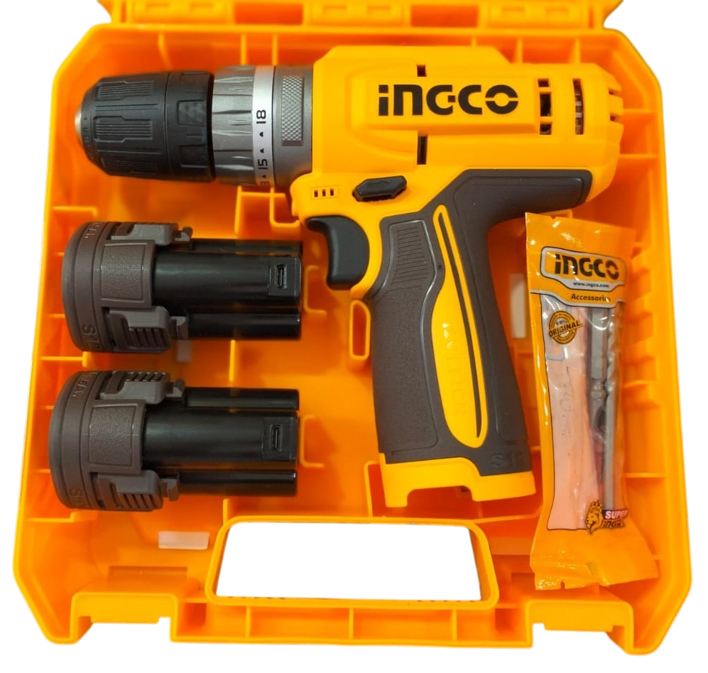 Taladro De Impacto 3/8" 12V 20Nm + 2 BAT 1.5AH Ingco