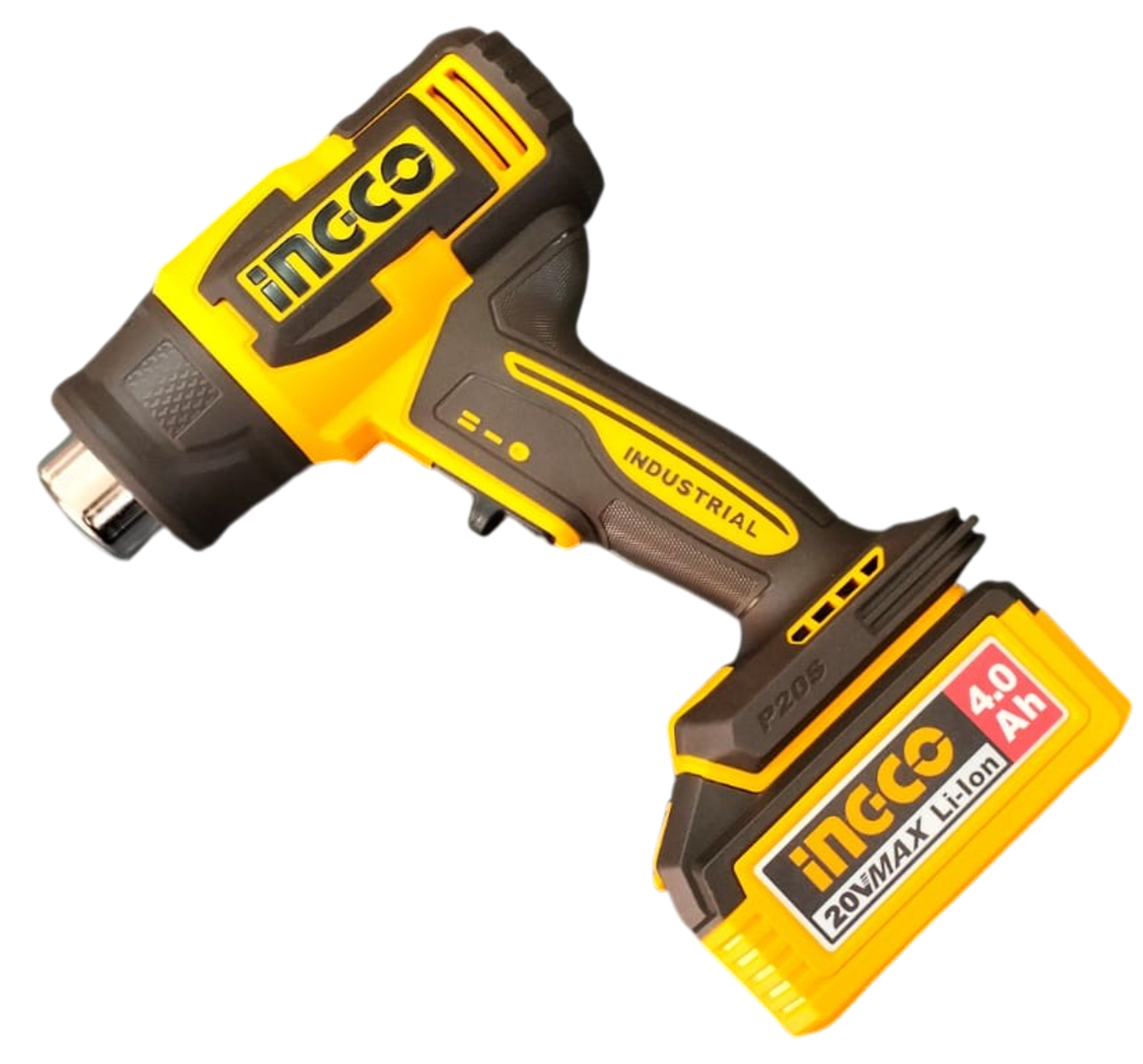 Pistola De Calor Inal. 20V + 1 Bat 4.0Ah + Carg Ingco.