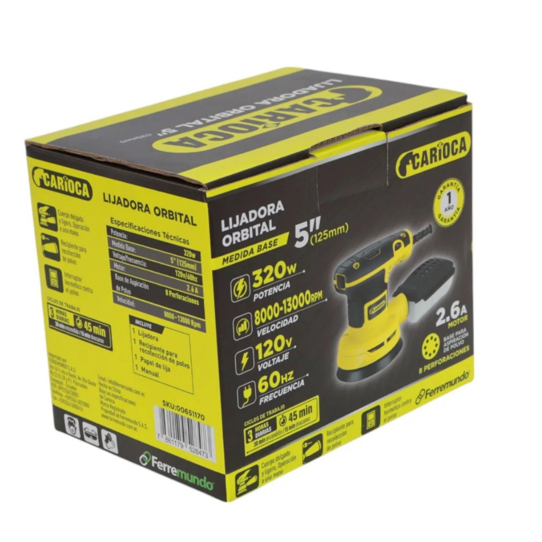 Lijadora Roto Orbital 320W Carioca