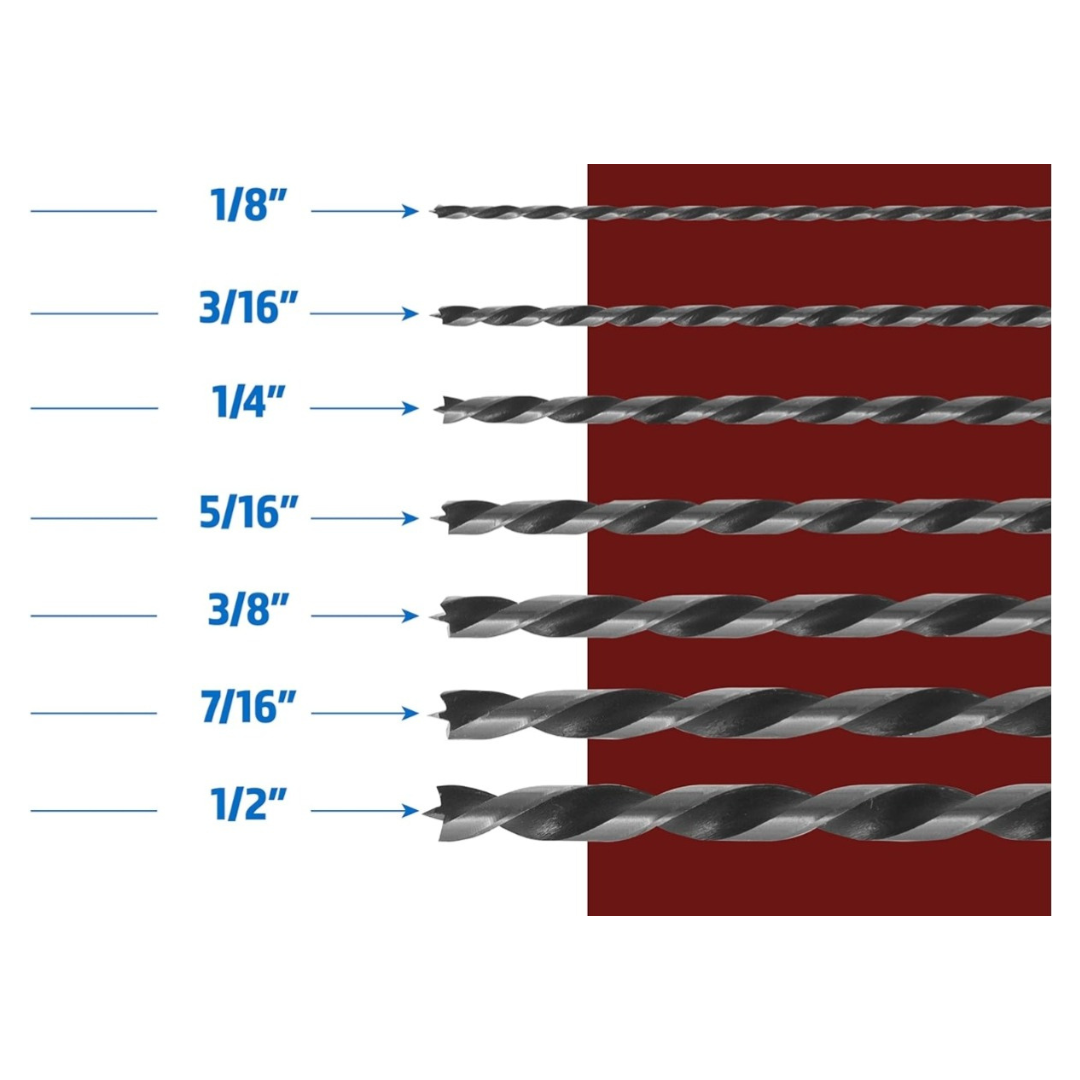 Juego De 7 Brocas Extra Larga Para Madera 12"