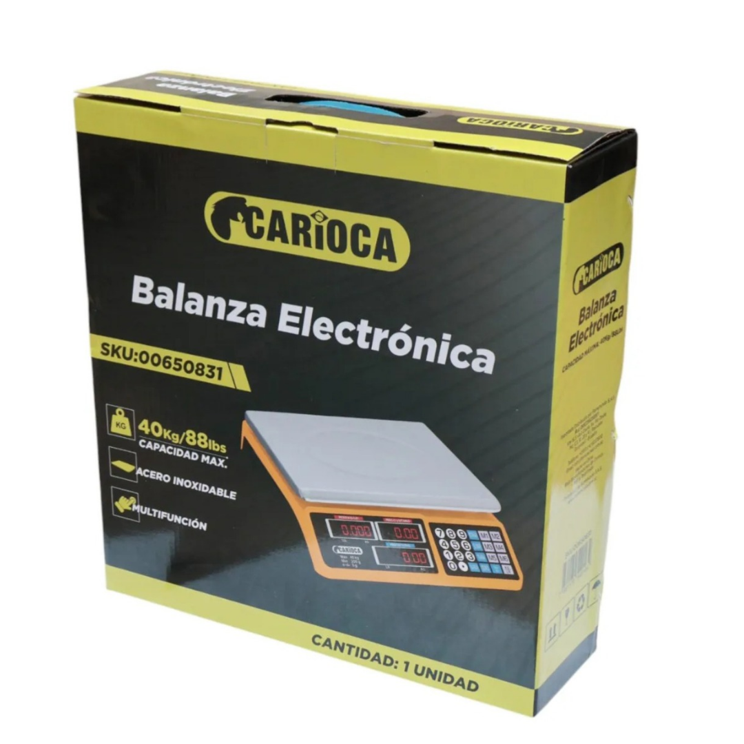 Balanza De Mostrador Digital 40Kg Carioca